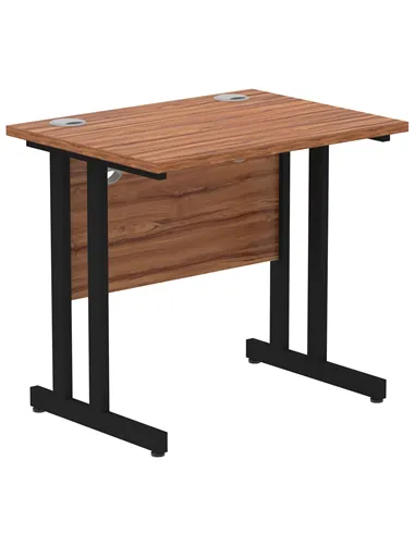 Dynamic Impulse 800 x 600mm Straight Office Desk Walnut Top Black Cantilever Leg MI003281