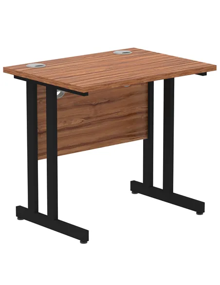 Dynamic Impulse 800 x 600mm Straight Office Desk Walnut Top Black Cantilever Leg MI003281