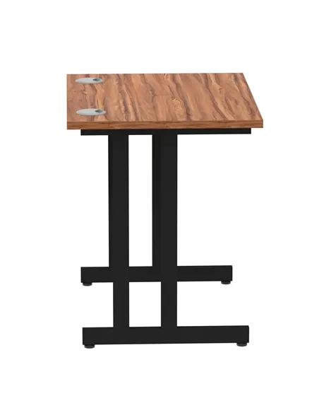 Dynamic Impulse 800 x 600mm Straight Office Desk Walnut Top Black Cantilever Leg MI003281