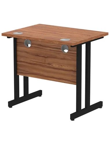 Dynamic Impulse 800 x 600mm Straight Office Desk Walnut Top Black Cantilever Leg MI003281