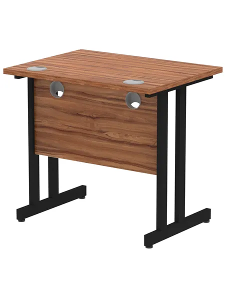 Dynamic Impulse 800 x 600mm Straight Office Desk Walnut Top Black Cantilever Leg MI003281