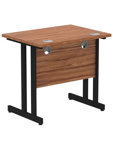 Dynamic Impulse 800 x 600mm Straight Office Desk Walnut Top Black Cantilever Leg MI003281