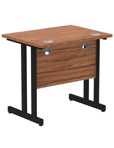 Dynamic Impulse 800 x 600mm Straight Office Desk Walnut Top Black Cantilever Leg MI003281