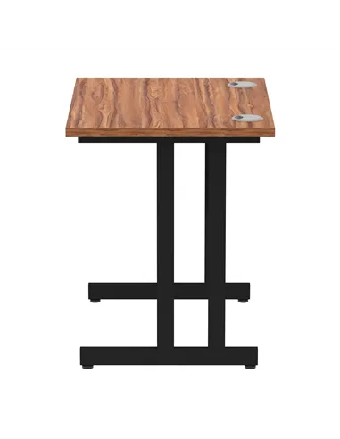 Dynamic Impulse 800 x 600mm Straight Office Desk Walnut Top Black Cantilever Leg MI003281