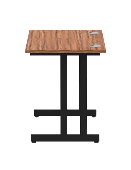Dynamic Impulse 800 x 600mm Straight Office Desk Walnut Top Black Cantilever Leg MI003281