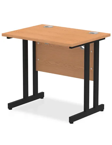 Dynamic Impulse 800 x 600mm Straight Office Desk Oak Top Black Cantilever Leg MI003311