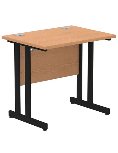 Dynamic Impulse 800 x 600mm Straight Office Desk Oak Top Black Cantilever Leg MI003311