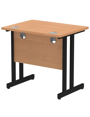 Dynamic Impulse 800 x 600mm Straight Office Desk Oak Top Black Cantilever Leg MI003311