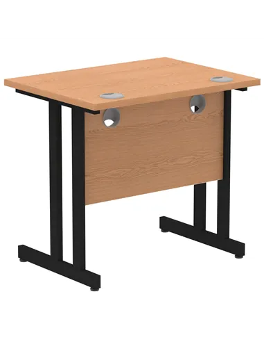 Dynamic Impulse 800 x 600mm Straight Office Desk Oak Top Black Cantilever Leg MI003311
