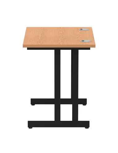 Dynamic Impulse 800 x 600mm Straight Office Desk Oak Top Black Cantilever Leg MI003311