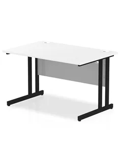 Dynamic Impulse 1200 x 800mm Straight Office Desk White Top Black Cantilever Leg MI003313