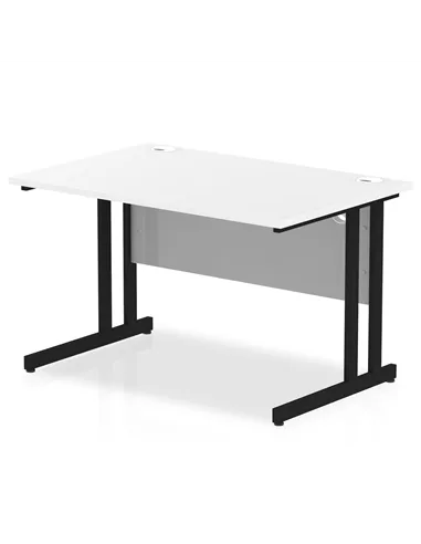 Dynamic Impulse 1200 x 800mm Straight Office Desk White Top Black Cantilever Leg MI003313