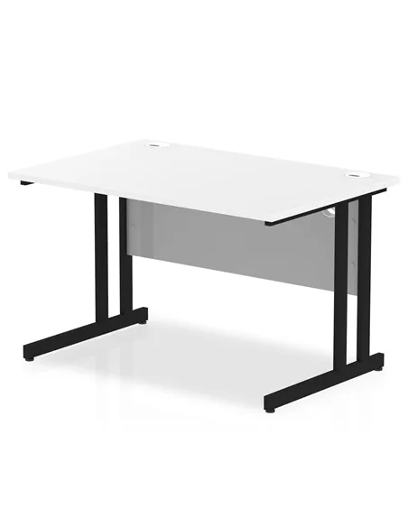 Dynamic Impulse 1200 x 800mm Straight Office Desk White Top Black Cantilever Leg MI003313