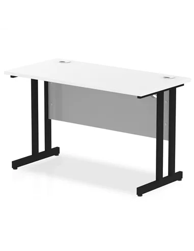Dynamic Impulse 1200 x 600mm Straight Office Desk White Top Black Cantilever Leg MI003316