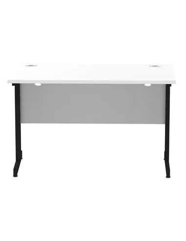 Dynamic Impulse 1200 x 600mm Straight Office Desk White Top Black Cantilever Leg MI003316