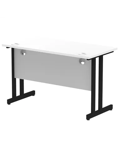 Dynamic Impulse 1200 x 600mm Straight Office Desk White Top Black Cantilever Leg MI003316