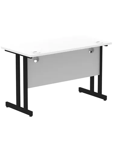 Dynamic Impulse 1200 x 600mm Straight Office Desk White Top Black Cantilever Leg MI003316