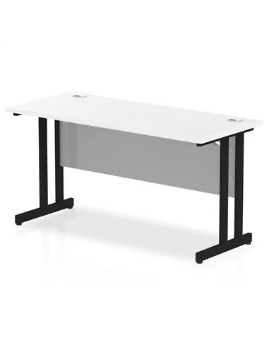 Dynamic Impulse 1400 x 600mm Straight Office Desk White Top Black Cantilever Leg MI003322