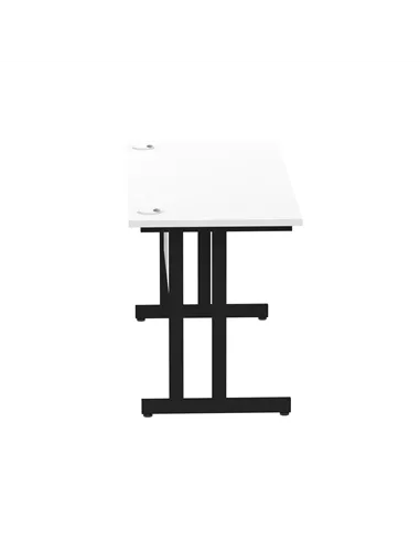 Dynamic Impulse 1400 x 600mm Straight Office Desk White Top Black Cantilever Leg MI003322