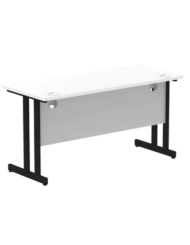 Dynamic Impulse 1400 x 600mm Straight Office Desk White Top Black Cantilever Leg MI003322