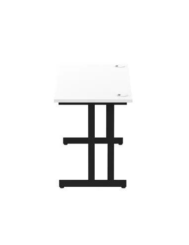 Dynamic Impulse 1400 x 600mm Straight Office Desk White Top Black Cantilever Leg MI003322