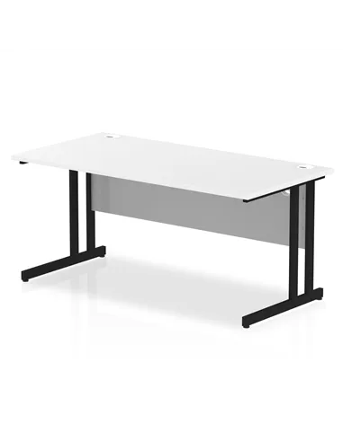 Dynamic Impulse 1600 x 800mm Straight Office Desk White Top Black Cantilever Leg MI003324