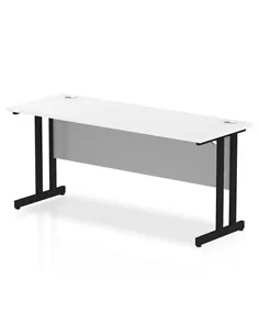 Dynamic Impulse 1600 x 600mm Straight Office Desk White Top Black Cantilever Leg MI003331
