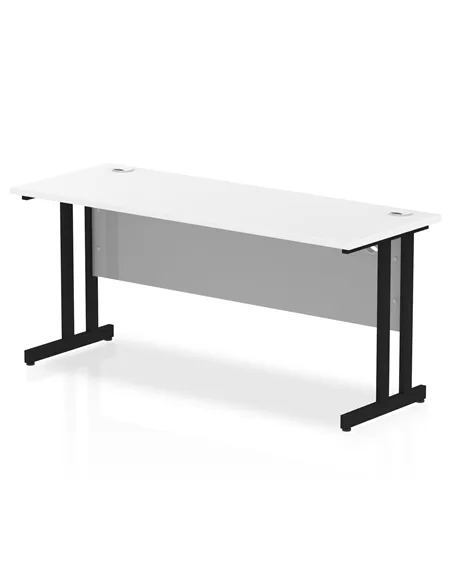 Dynamic Impulse 1600 x 600mm Straight Office Desk White Top Black Cantilever Leg MI003331