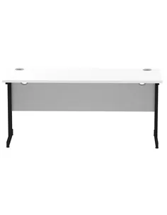 Dynamic Impulse 1600 x 600mm Straight Office Desk White Top Black Cantilever Leg MI003331 2