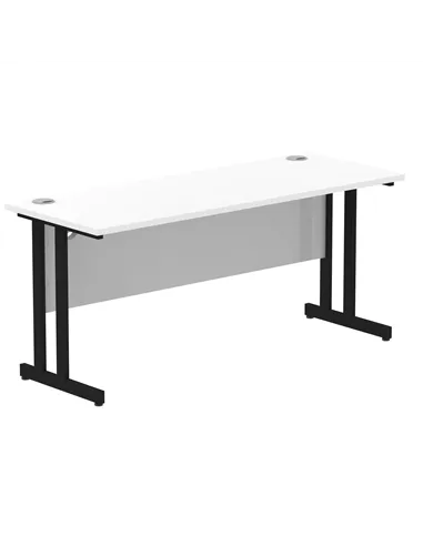 Dynamic Impulse 1600 x 600mm Straight Office Desk White Top Black Cantilever Leg MI003331