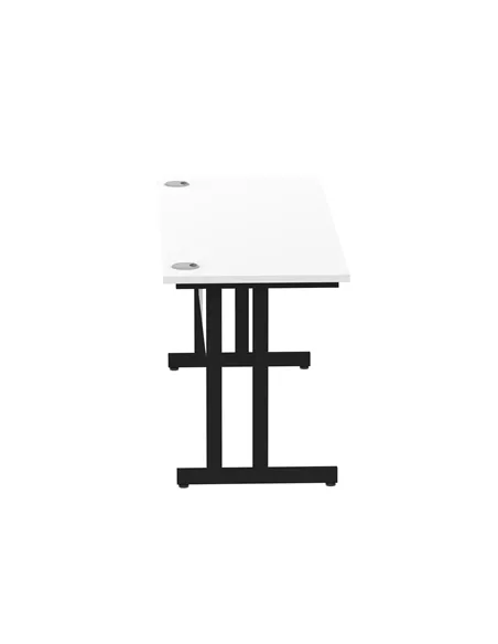 Dynamic Impulse 1600 x 600mm Straight Office Desk White Top Black Cantilever Leg MI003331