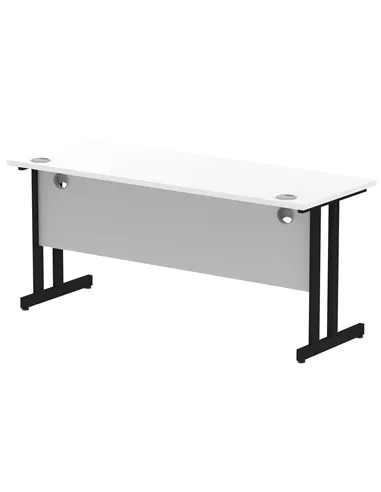 Dynamic Impulse 1600 x 600mm Straight Office Desk White Top Black Cantilever Leg MI003331
