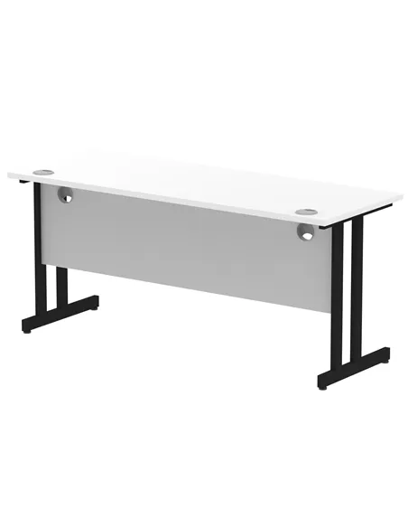 Dynamic Impulse 1600 x 600mm Straight Office Desk White Top Black Cantilever Leg MI003331