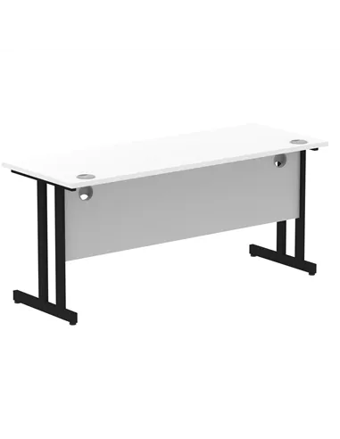 Dynamic Impulse 1600 x 600mm Straight Office Desk White Top Black Cantilever Leg MI003331