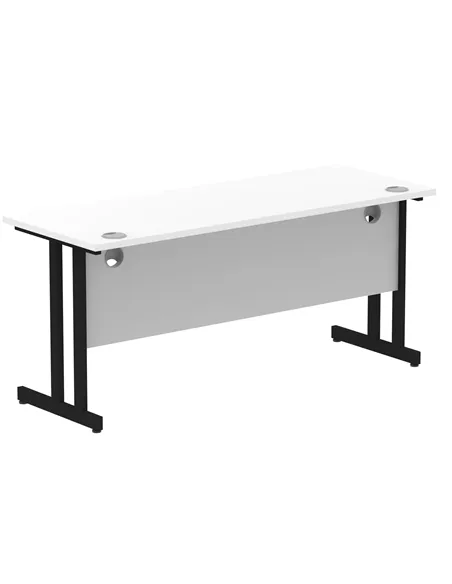 Dynamic Impulse 1600 x 600mm Straight Office Desk White Top Black Cantilever Leg MI003331