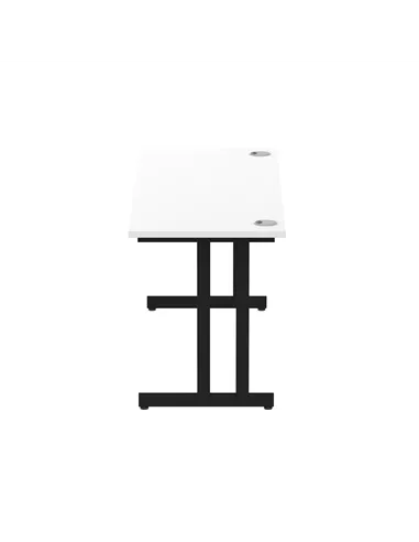 Dynamic Impulse 1600 x 600mm Straight Office Desk White Top Black Cantilever Leg MI003331
