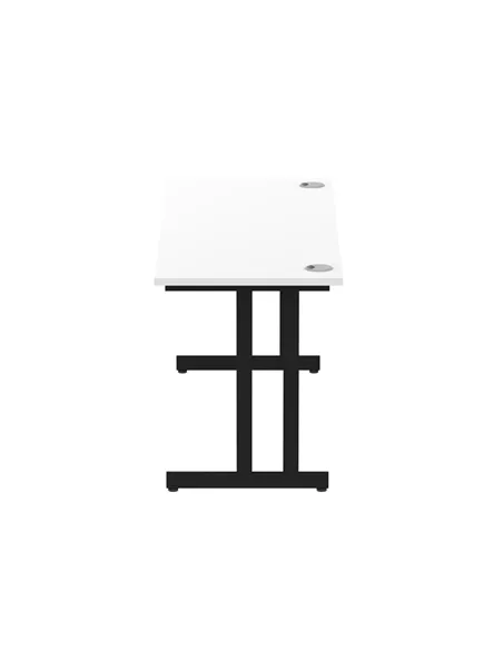 Dynamic Impulse 1600 x 600mm Straight Office Desk White Top Black Cantilever Leg MI003331