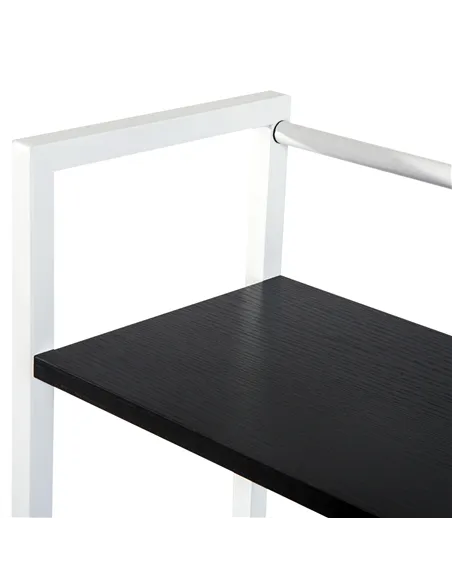 HOMCOM Computer Desk with Storage Shelves on Left or Right, Industrial Reversible Writing Desk for Home Office, Study, Easy Asse
