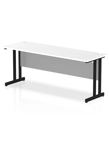 Dynamic Impulse 1800 x 600mm Straight Office Desk White Top Black Cantilever Leg MI003340