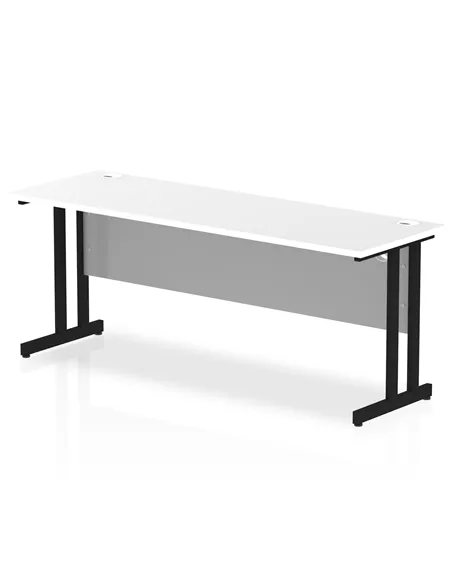 Dynamic Impulse 1800 x 600mm Straight Office Desk White Top Black Cantilever Leg MI003340