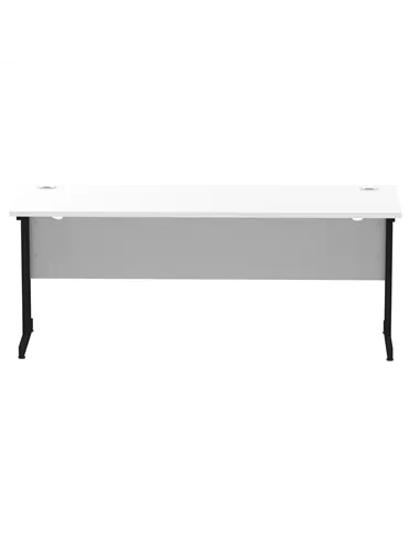 Dynamic Impulse 1800 x 600mm Straight Office Desk White Top Black Cantilever Leg MI003340