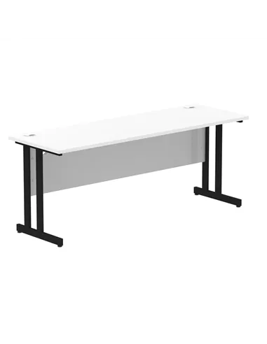 Dynamic Impulse 1800 x 600mm Straight Office Desk White Top Black Cantilever Leg MI003340
