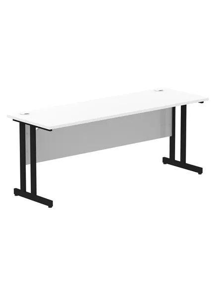 Dynamic Impulse 1800 x 600mm Straight Office Desk White Top Black Cantilever Leg MI003340