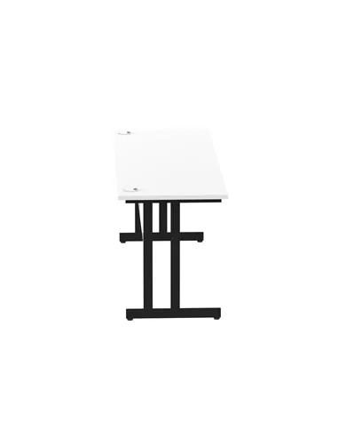 Dynamic Impulse 1800 x 600mm Straight Office Desk White Top Black Cantilever Leg MI003340