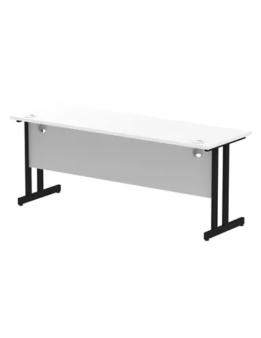 Dynamic Impulse 1800 x 600mm Straight Office Desk White Top Black Cantilever Leg MI003340