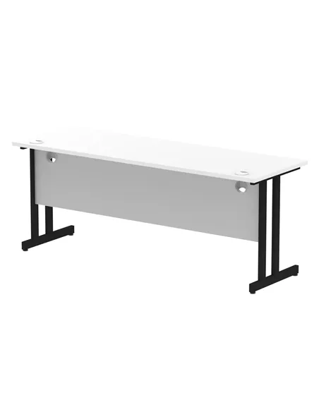 Dynamic Impulse 1800 x 600mm Straight Office Desk White Top Black Cantilever Leg MI003340