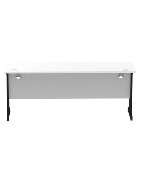 Dynamic Impulse 1800 x 600mm Straight Office Desk White Top Black Cantilever Leg MI003340