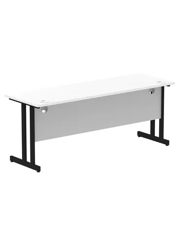 Dynamic Impulse 1800 x 600mm Straight Office Desk White Top Black Cantilever Leg MI003340