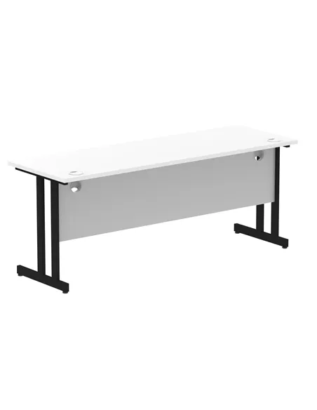 Dynamic Impulse 1800 x 600mm Straight Office Desk White Top Black Cantilever Leg MI003340
