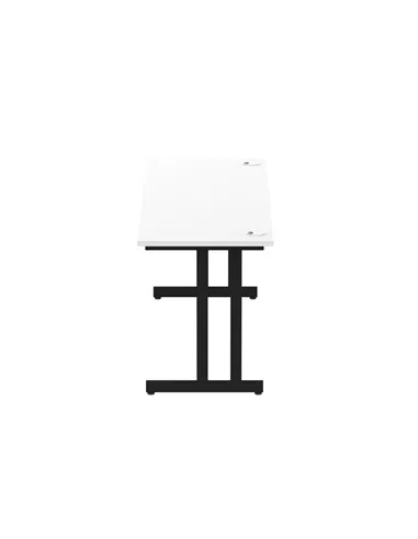Dynamic Impulse 1800 x 600mm Straight Office Desk White Top Black Cantilever Leg MI003340